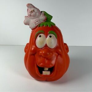 Dan Dee 1989 Foam Halloween Pumpkin Head Jack o' Lantern Ghost Horror Vintage